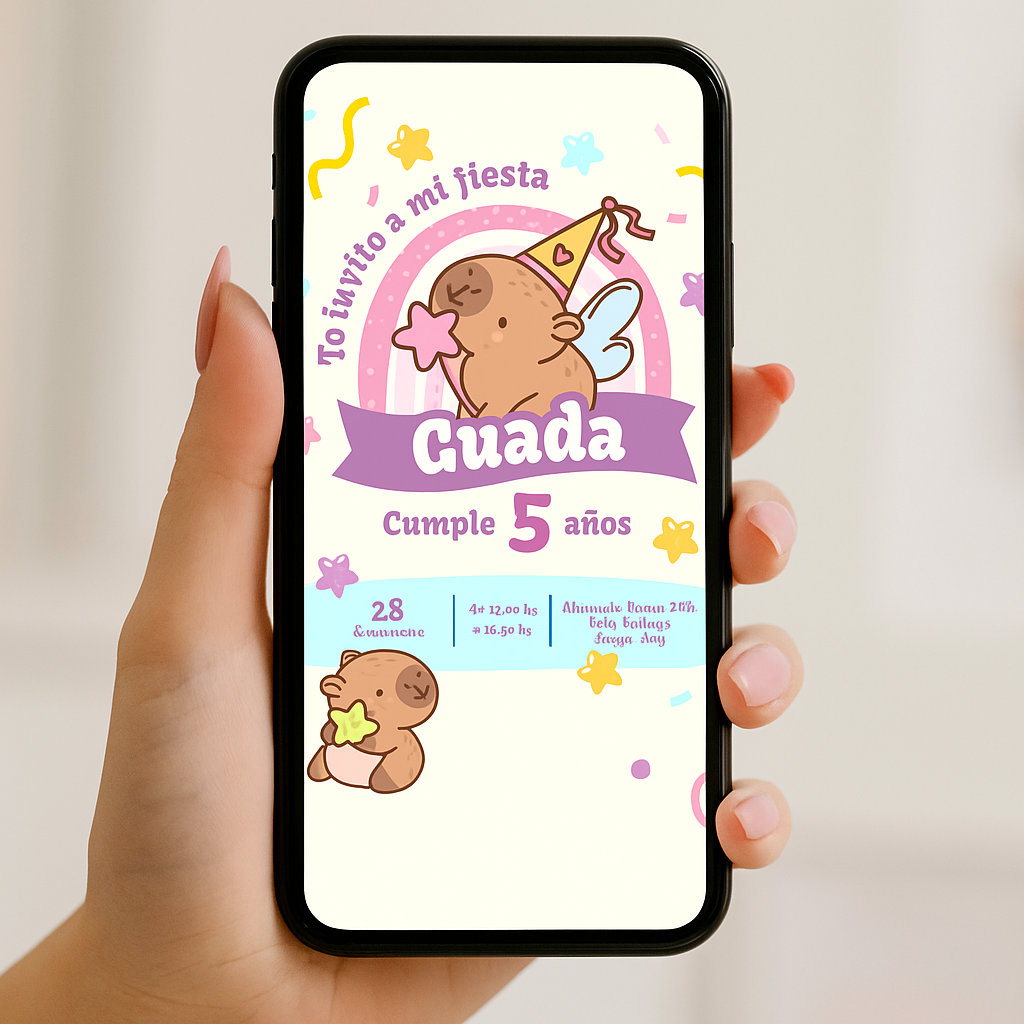 invitación personalizada capibara