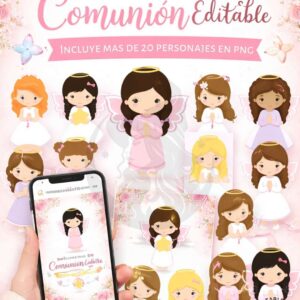 Invitación de comunión editable