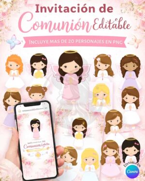 Invitación de comunión editable