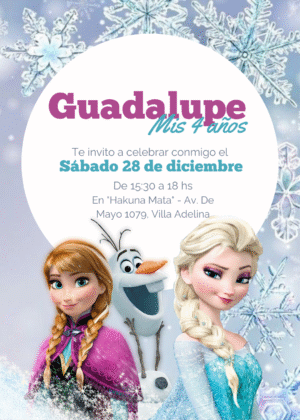invitacion de frozen en imagen