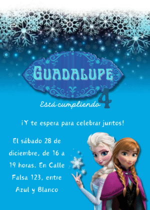 invitacion virtual frozen