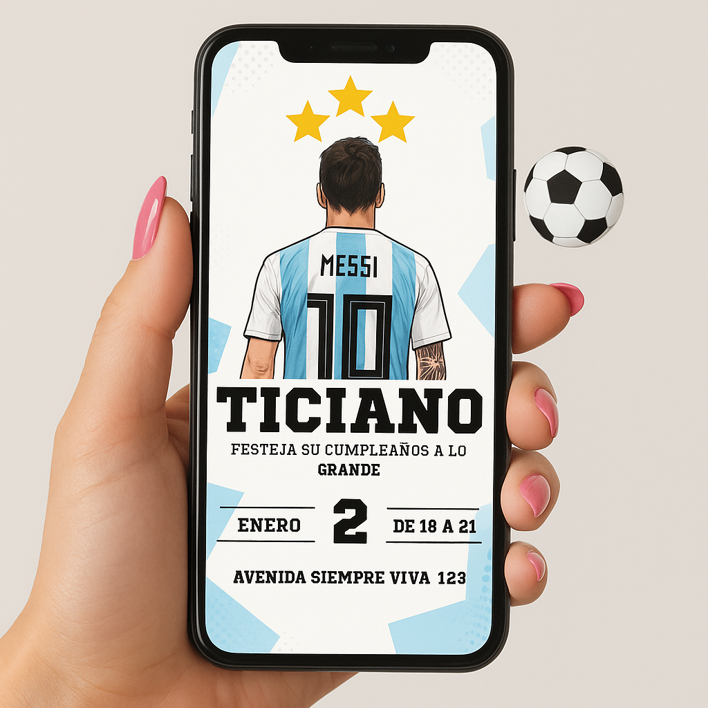 invitacion digital de messi