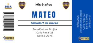 Plantilla Invitación Boca Editable