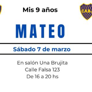 Plantilla Invitación Boca Editable