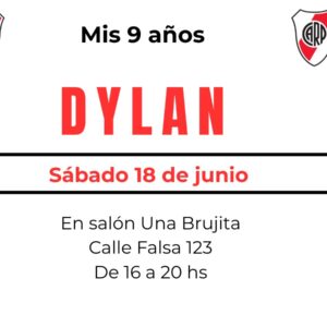 Plantilla Invitación River Plate Editable