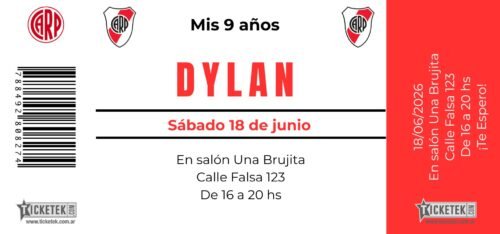 Plantilla Invitación River Plate Editable
