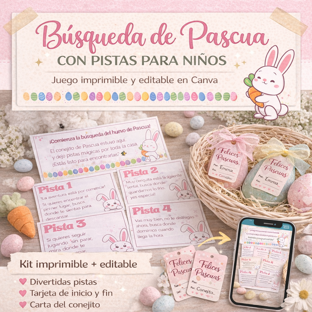 Búsqueda del huevo de pascua con pistas