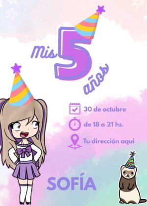 invitacion editable de lyna para cumpleaños