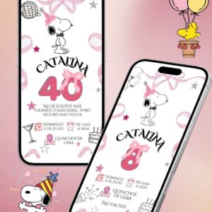 Invitación digital de Snoopy