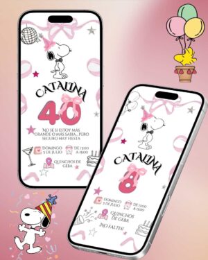 Invitación digital de Snoopy