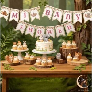 banderin baby shower nena wooland
