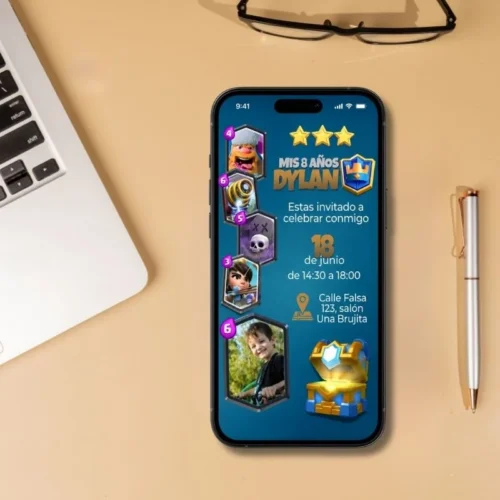 invitacion digital cash royale