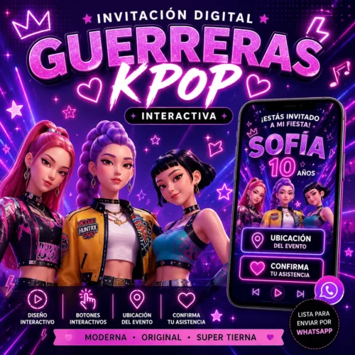 invitacion interactiva guerreras kpop