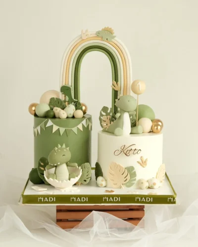 torta de dinosaurios tiernos