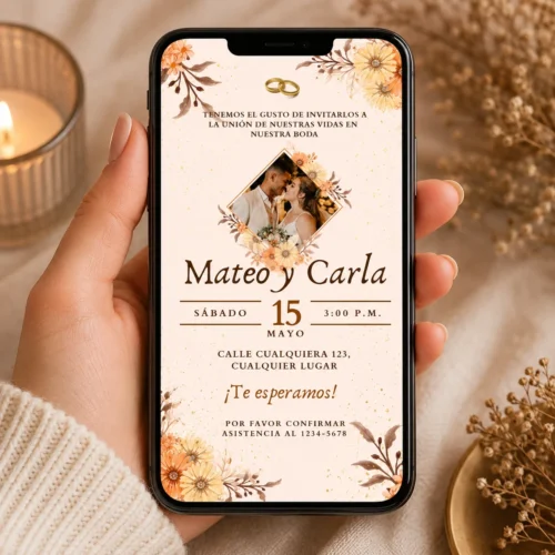 invitacion para boda con foto
