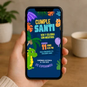 invitacion digital de dinosaurios para cumpleaños