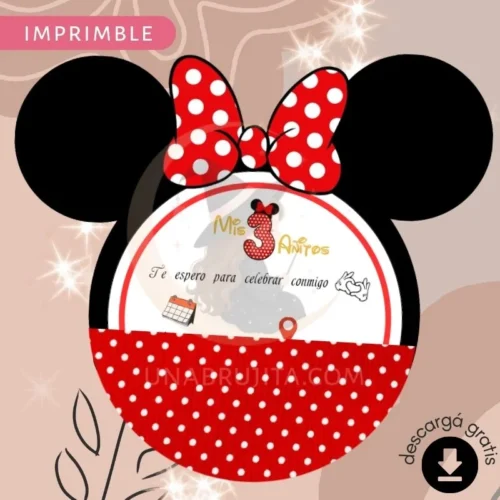 invitacion de minnie para imprimir gratis