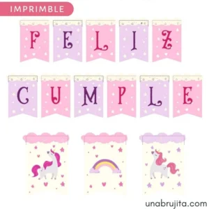 banderines imprimibles unicornio