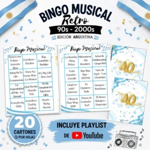 bingo musical retro 90-2000