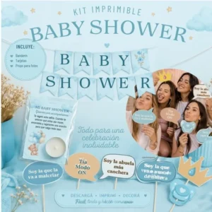 decoracion imprimible para baby shower varon