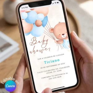 invitacion editable para baby shower varon