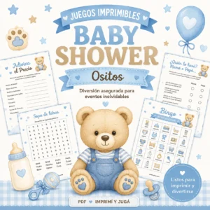 juegos imprimibles para baby shower varon