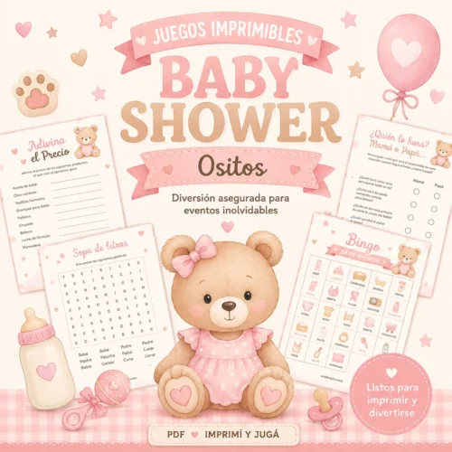 juegos imprimibles para baby shower nena