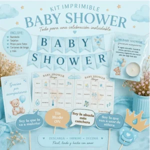 kit para baby shower varon ositos
